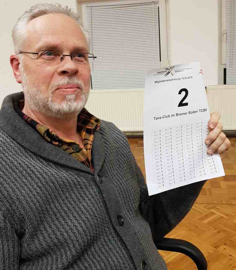 Rolf bei der Stimmabgabe. Foto: TCBS / Gabriele Dunker-Fraedrich